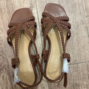 J. Crew Women's Tan Braided Sandals size 6 brand new no box